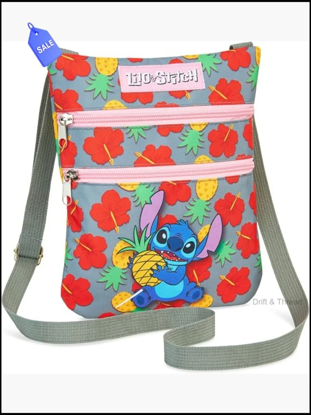 Adjustable Crossbody Bag with Zipper Closure, Polyester, for Girls Teens